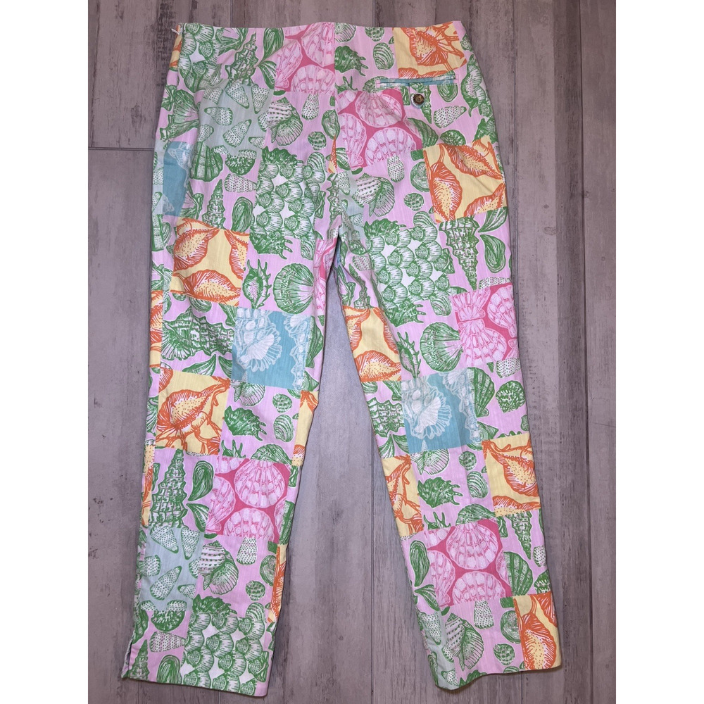 LILLY PULITZER (8) WHAT THE SHELL Patchwork-Capris-RESORTWEAR-Y2K-Classic-Luxury - Picture 3 of 14